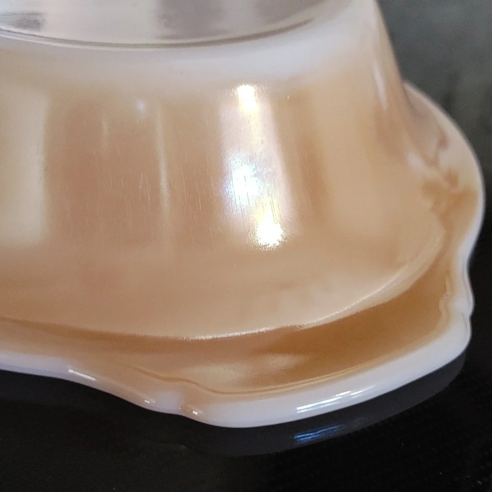 468 FIRE KING Peach Lustre Divided Oval Baking Casserole Dish